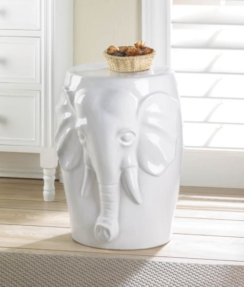 ELEPHANT CERAMIC DECORATIVE STOOL