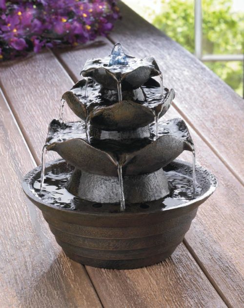 LOTUS BLOOM TABLETOP FOUNTAIN