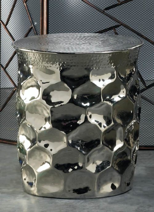 HAMMERED METAL DECORATIVE STOOL