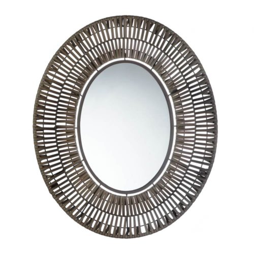 FAUX RATTAN OBLONG WALL MIRROR