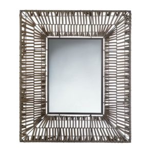 FAUX RATTAN RECTANGULAR WALL MIRROR