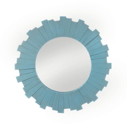 BLUE SUNBURST WALL MIRROR