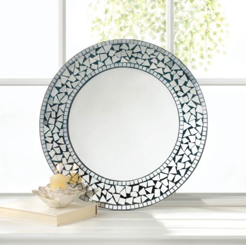 ROUND MOSAIC WALL MIRROR