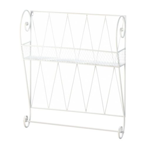 WHITE WIRE WALL SHELF