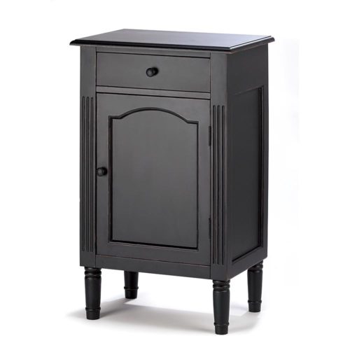 ANTIQUED BLACK WOOD CABINET